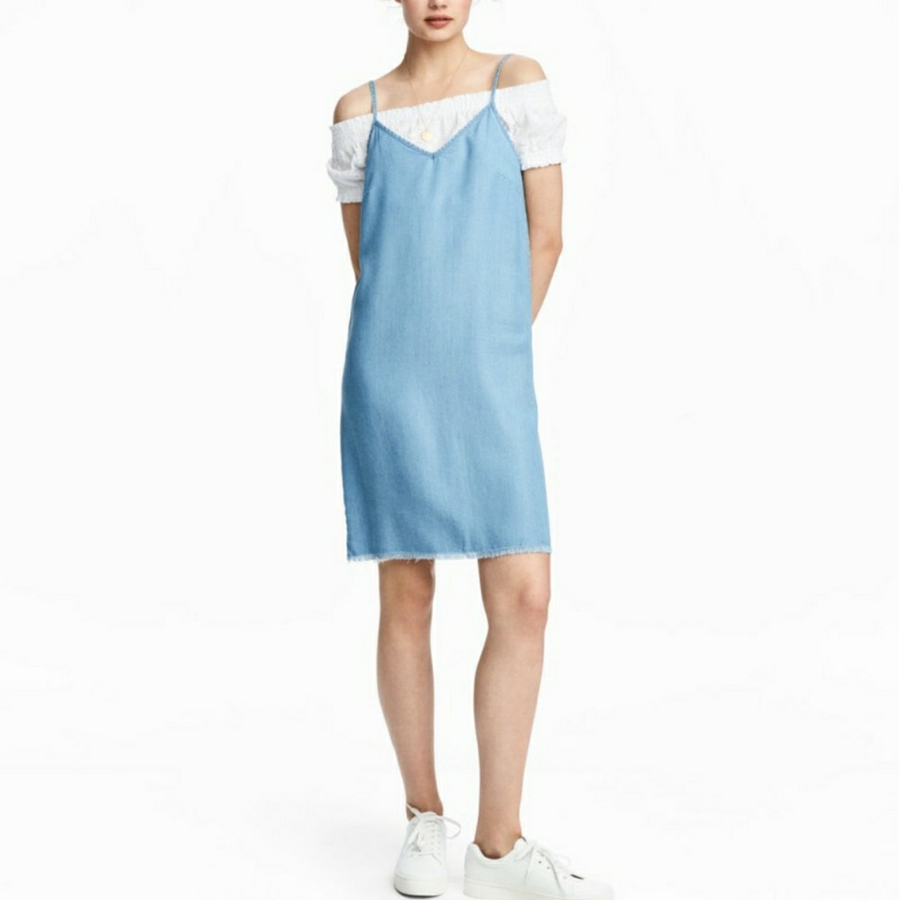H&M Divided denim lyocell strap dress-NWOT